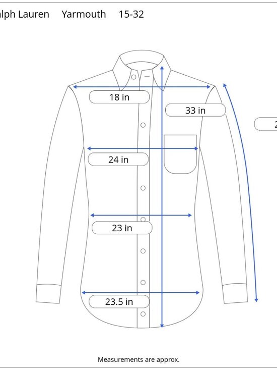 Ralph Lauren Yarmouth Shirt Mens 15-32 White Pinpoint Oxford Button Down Cotton - Picture 3 of 13